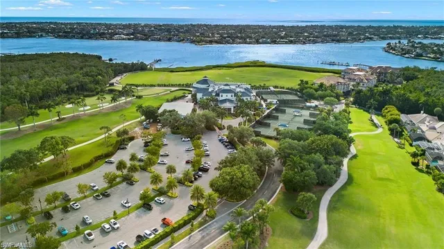 an aerial view of swimming pool