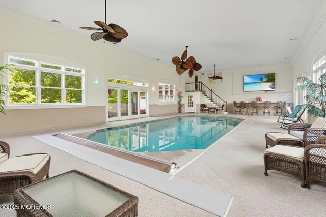 a living room with furniture