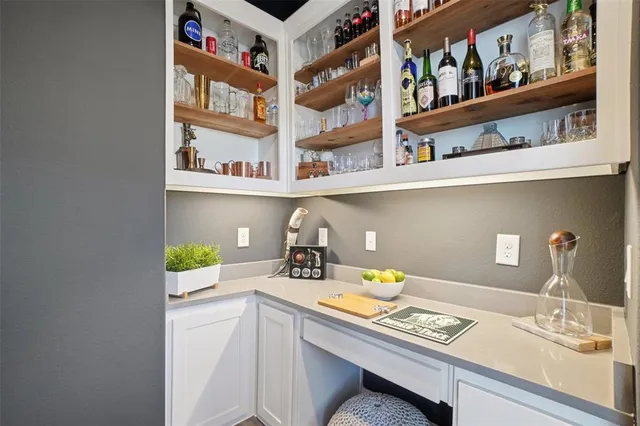 a bedroom with a bed and furniture