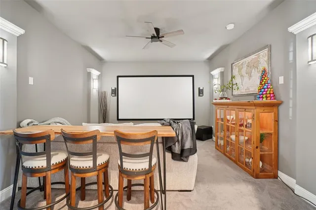 an empty room with furniture and toys