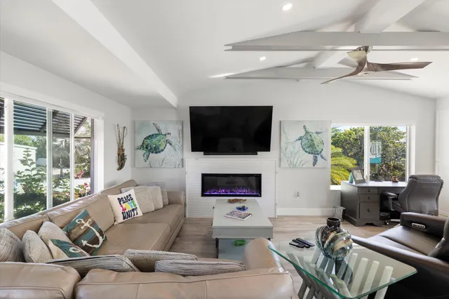 a view of yard with an outdoor seating