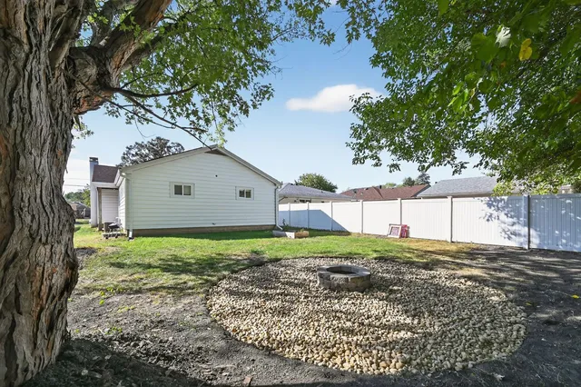 a house view with a backyard space