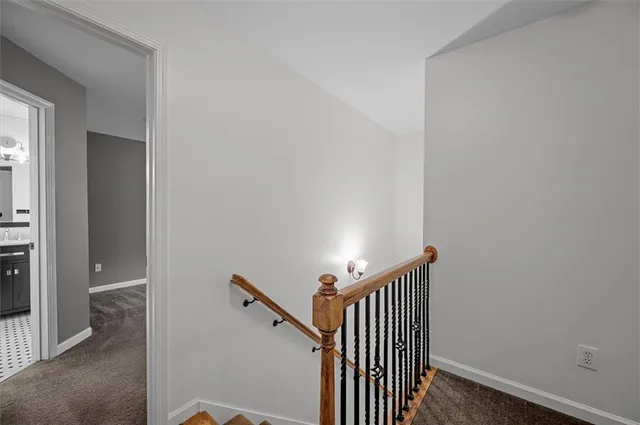 a view of a hallway with closet
