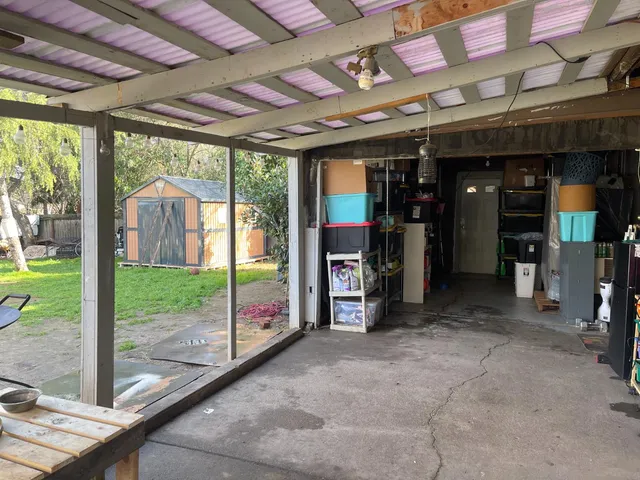 a view of a building with a porch