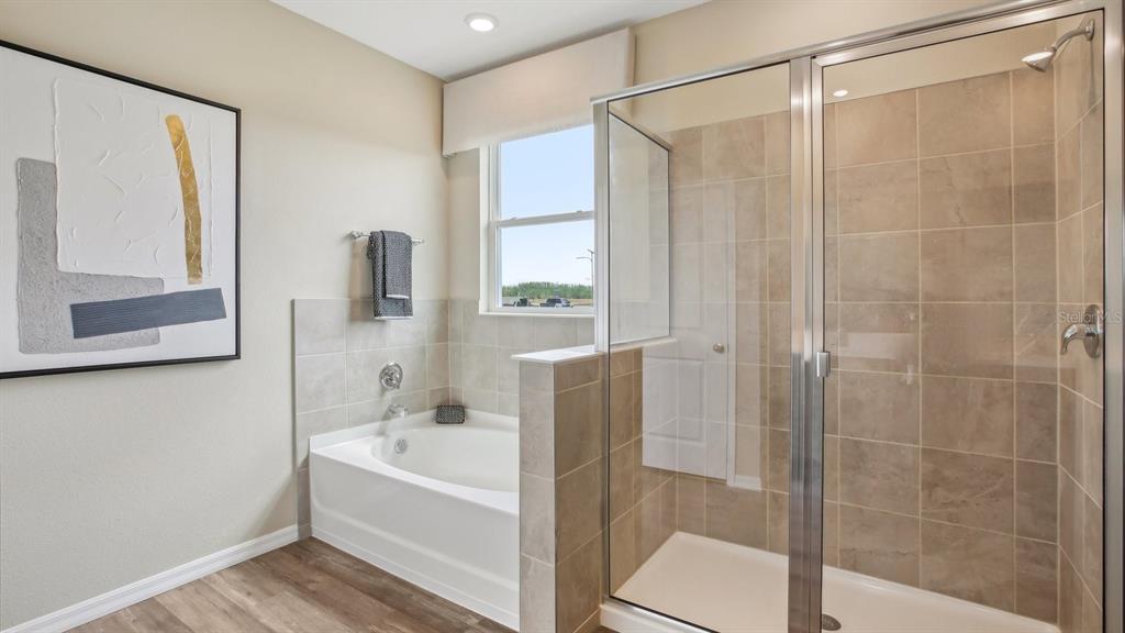 17542 Maple Grv Road Land O Lakes, FL 34638 - Photo 30 of 34 a bathroom with a bathtub and a shower
