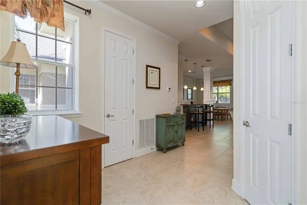 a view of kitchen and dining room