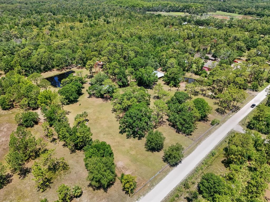 13719 Seminole Trail Wimauma, FL 33598 - Photo 53 of 68 an aerial view of residential house with outdoor space and trees all around