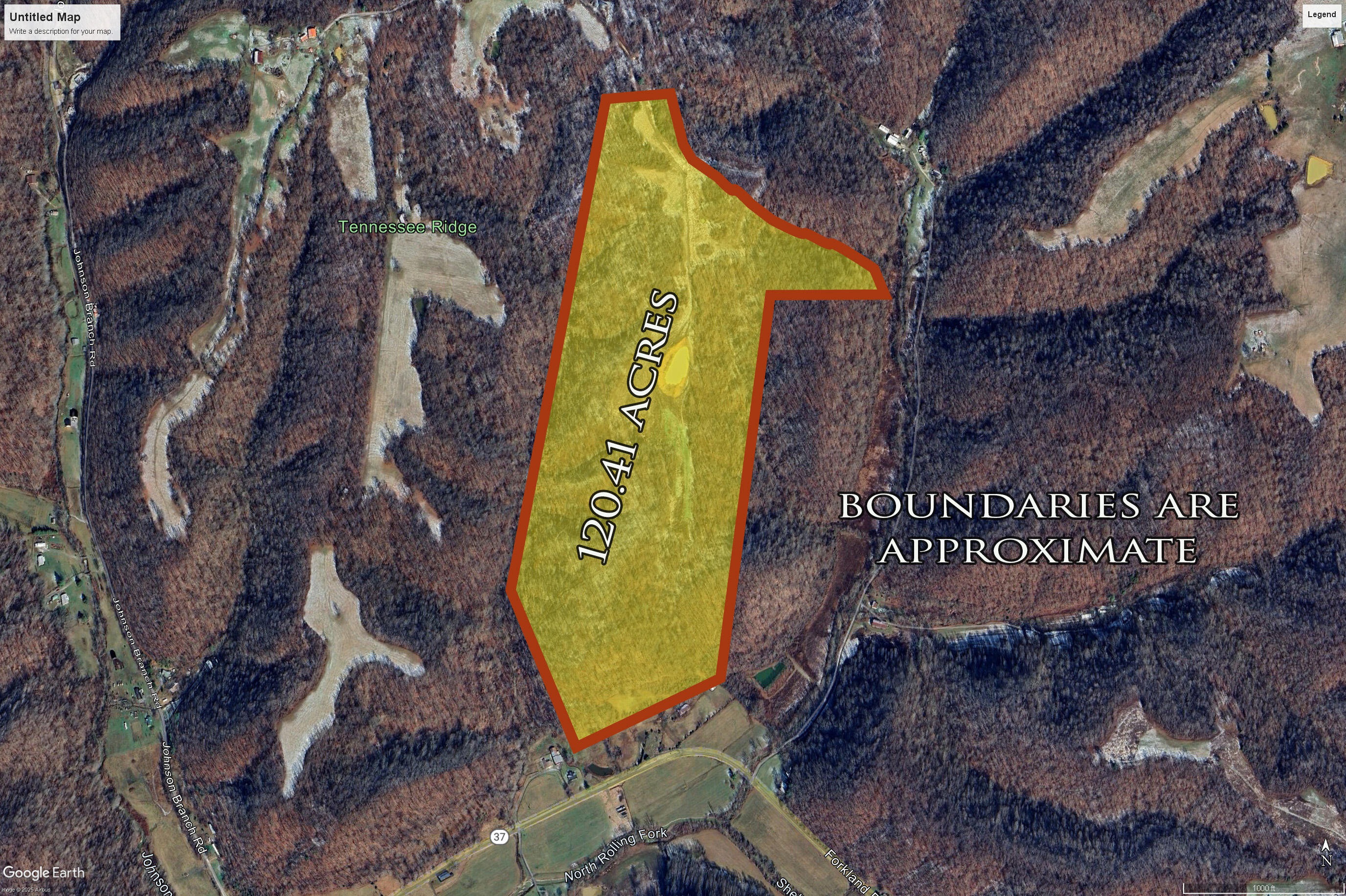 0 Tennessee Ridge Road Parksville, KY 40464 - Photo 3 of 3 Google Earth Aerial Boundary