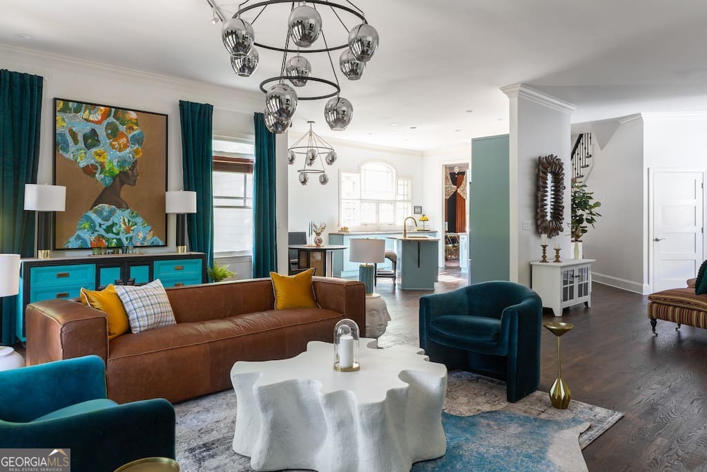201 Hurt Street Northeast, Unit ENTIRE Atlanta, GA 30307 - Photo 30 of 61 a living room with furniture ceiling fan and a rug