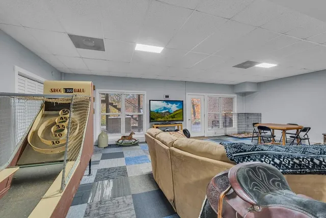 a view of a swimming pool and outdoor space