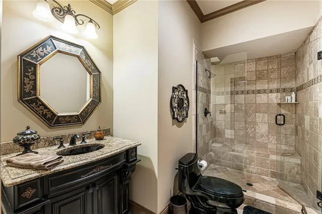 a swimming pool with outdoor seating and yard