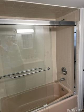 146-148 Ridge Street Pearl River, NY 10965 - Photo 15 of 19 LL Bathroom featuring a bathtub with a shower and sliding glass doors