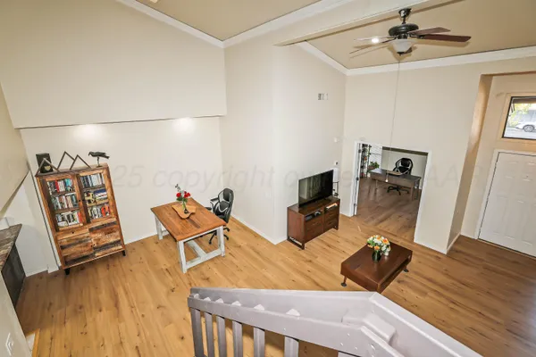 a living room with furniture