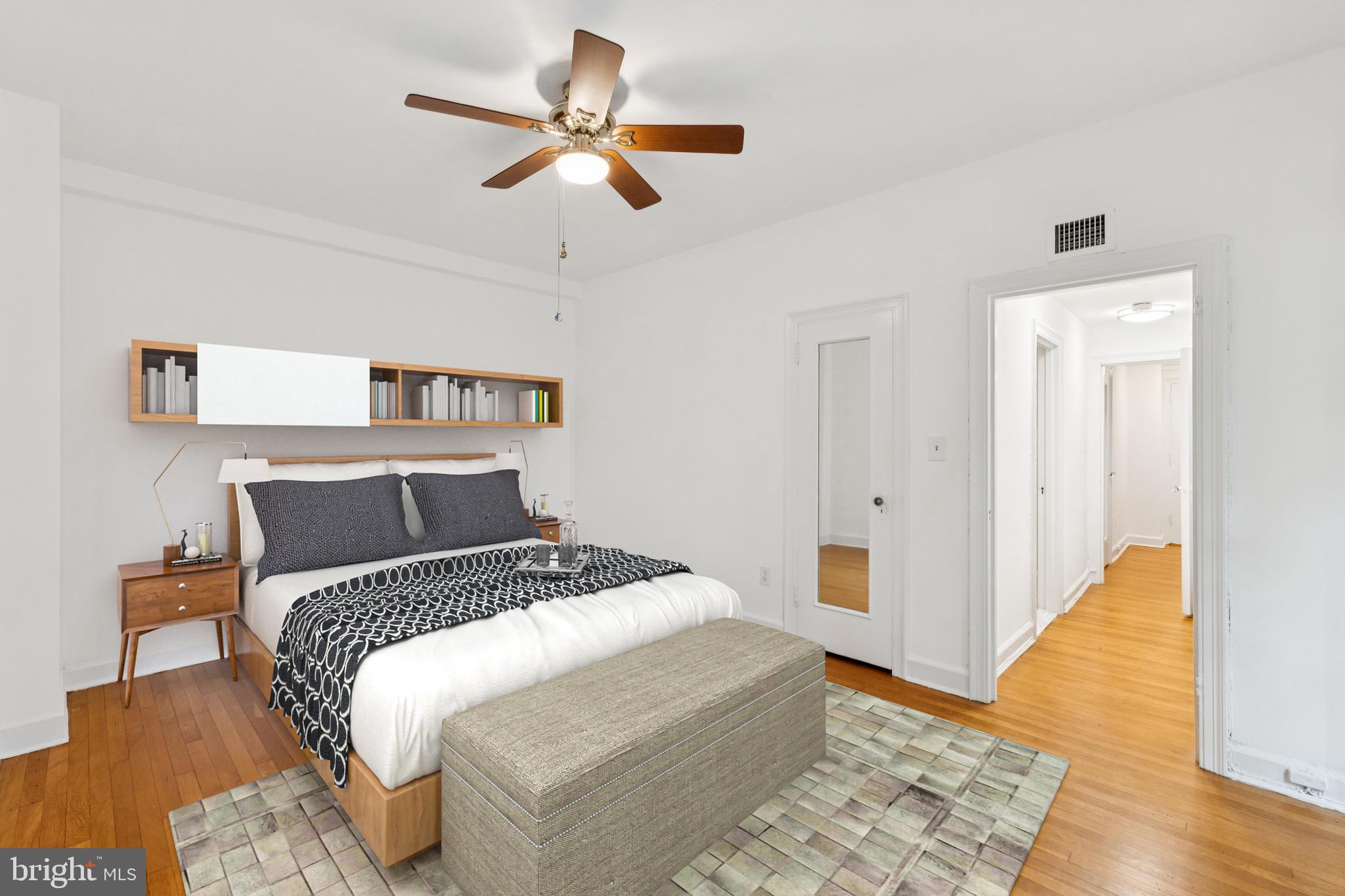 4707 Connecticut Avenue Northwest, Unit 211 & 213 Washington, DC 20008 - Photo 11 of 43 Virtually Staged Primary Bedroom