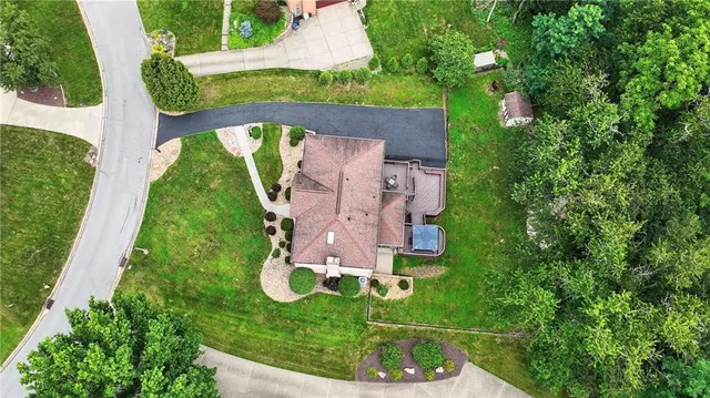 an aerial view of a house