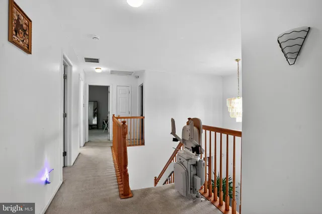 a view of a hallway with kids room
