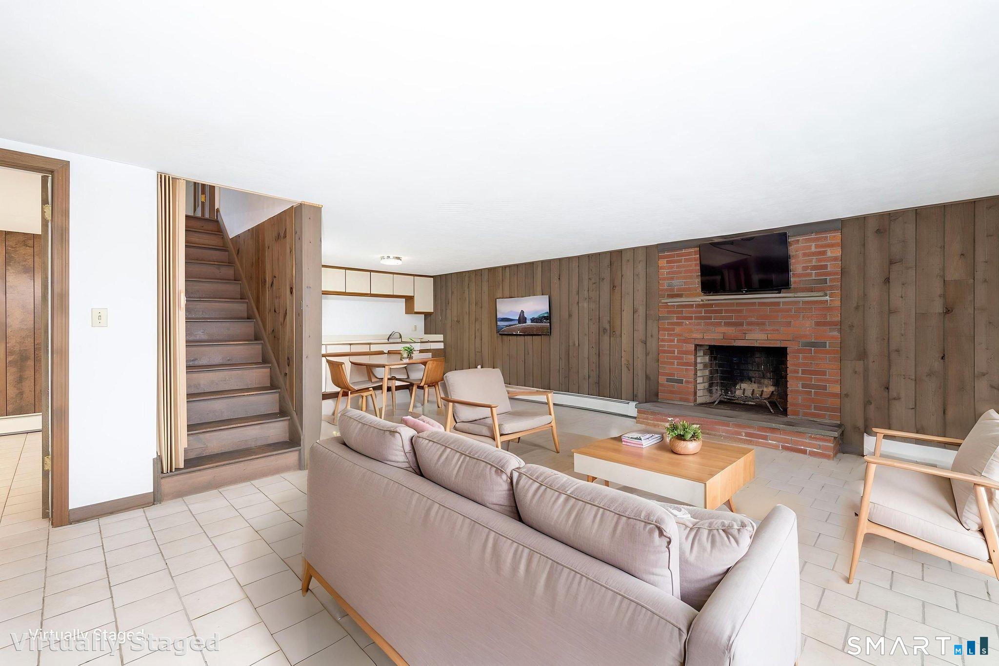 70 Bull Road Harwinton, CT 06791 - Photo 30 of 40 *Virtually Staged Fireplaced Lower Level Area