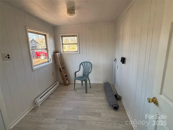 an empty room with windows