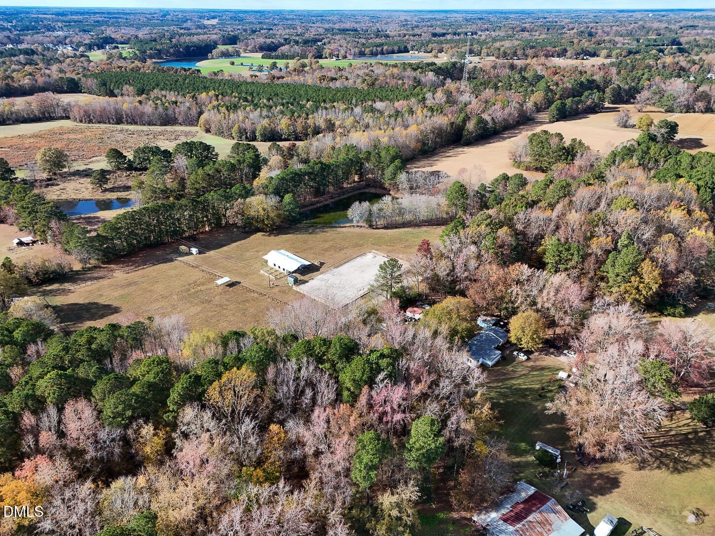 9637 Earpsboro Chamblee Road Zebulon, NC 27597 - Photo 34 of 42 an aerial view of a houses with a yard