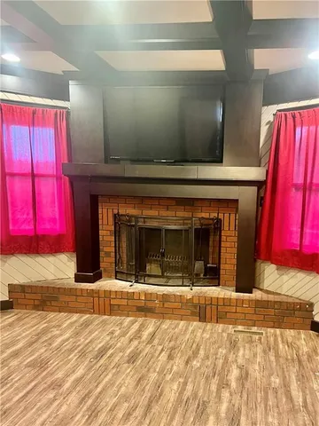 a view of a fireplace with a fireplace