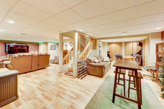 a living room with furniture