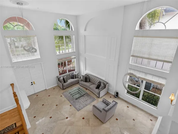 a living room with furniture