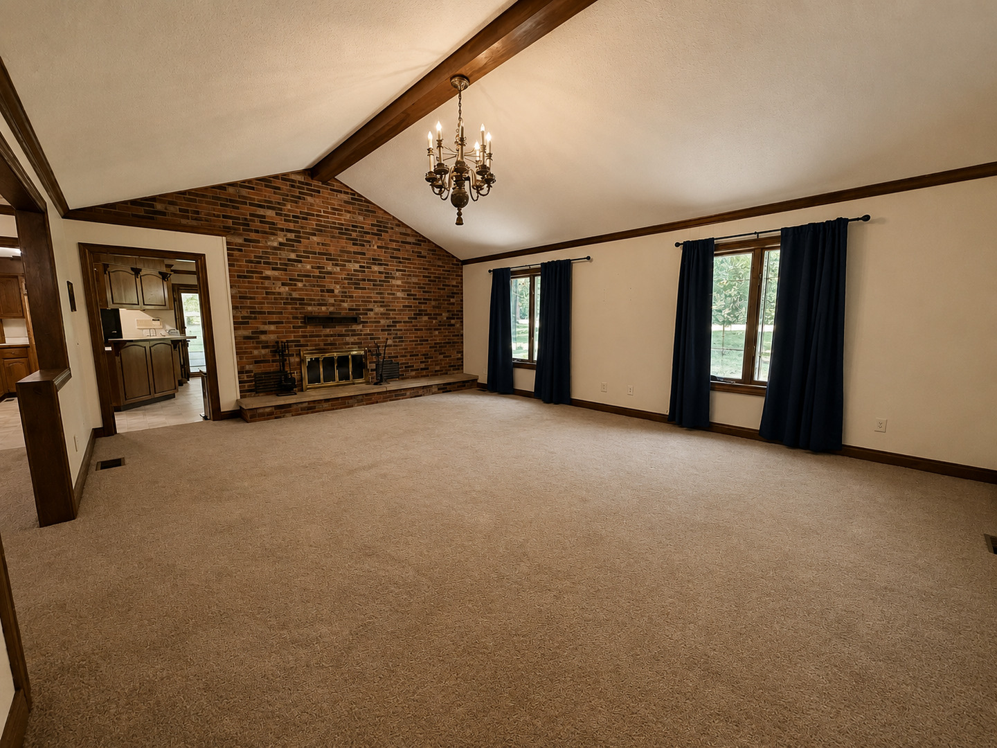 5996 South US 45 Road Metropolis, IL 62960 - Photo 8 of 41 a view of an empty room with a fireplace
