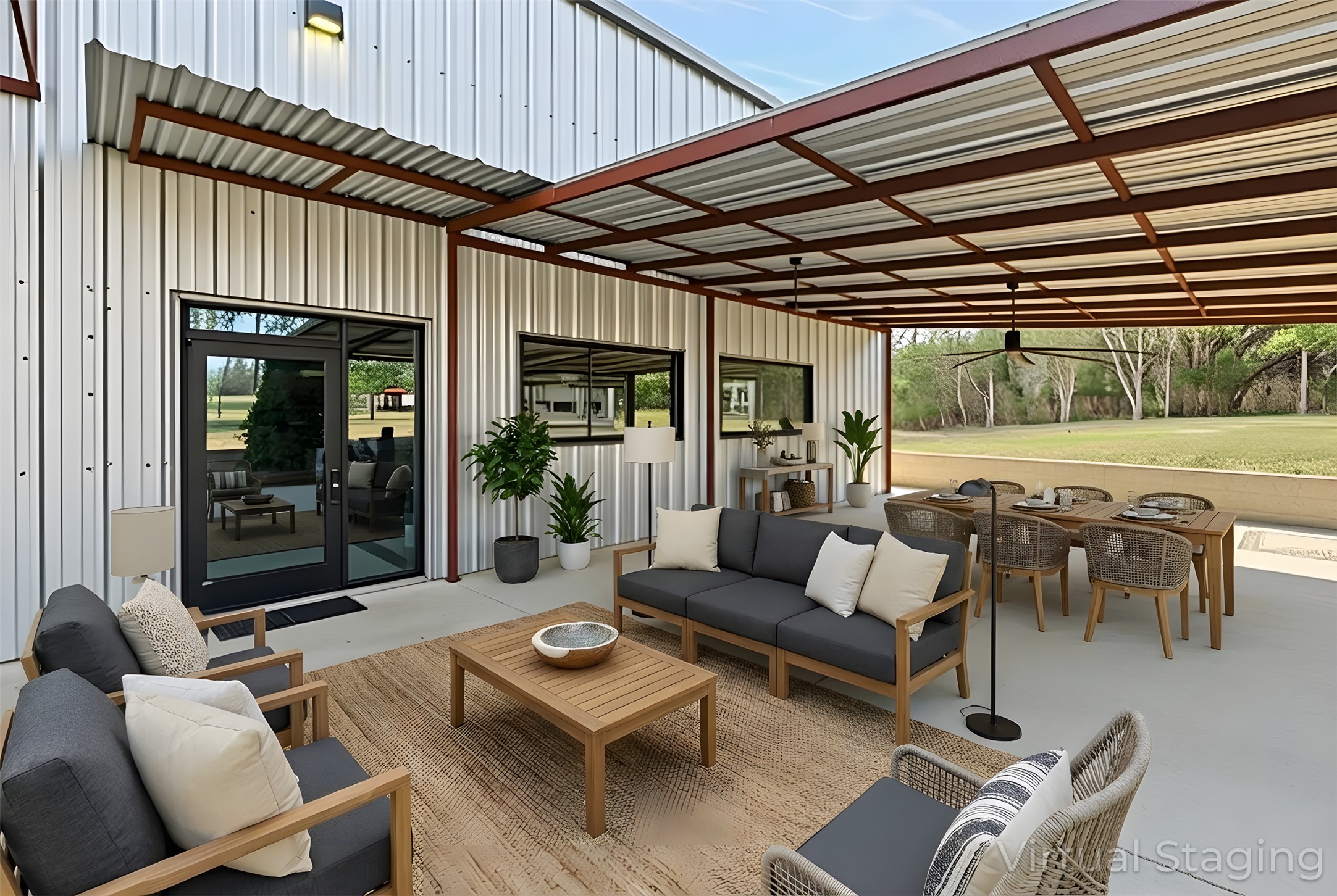 12302 Bethel Church Road Manchaca, TX 78652 - Photo 5 of 35 a outdoor living space with patio furniture and garden view