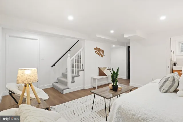 a living room with furniture