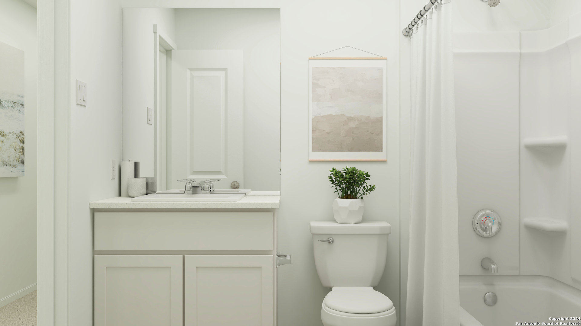 4925 Winecup Cove Converse, TX 78109 - Photo 14 of 22 a bathroom with a sink toilet and a mirror