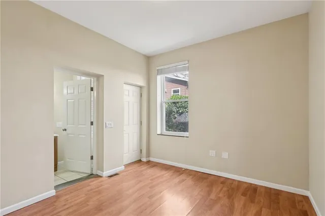 an empty room with windows