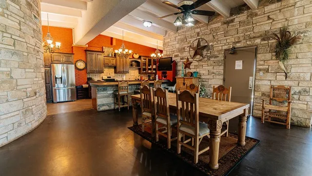 a view of a chairs in a room