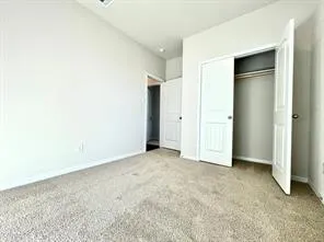 an empty room with closet