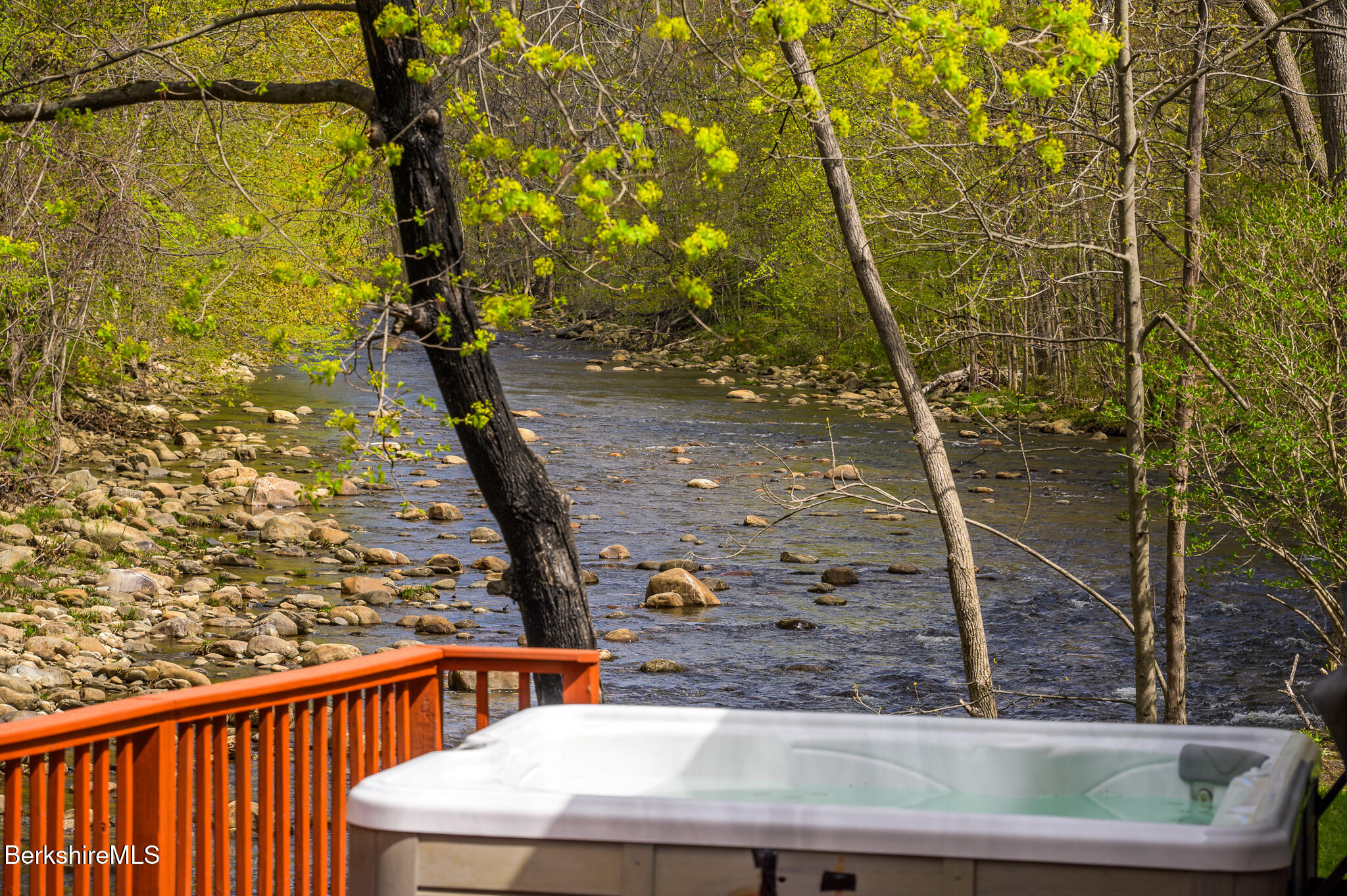 12 Riverfront Street Chester, MA 01011 - Photo 31 of 36 Hot Tub looking Upstream