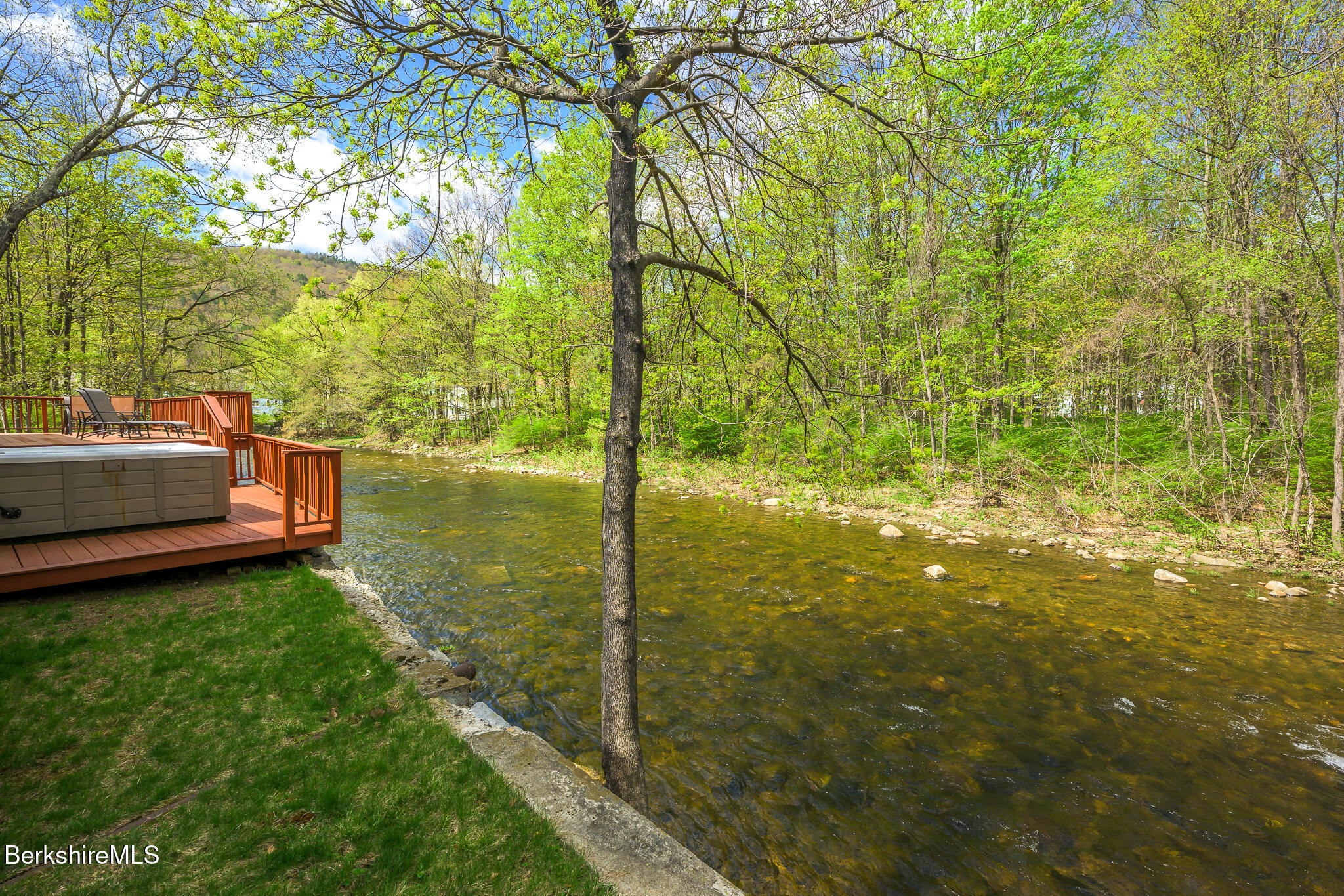 12 Riverfront Street Chester, MA 01011 - Photo 32 of 36 Hot Tub looking Downstream