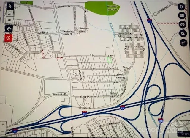 a picture of a building with a street