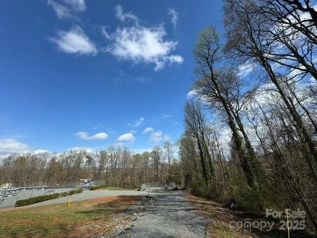 a view of a pathway both side of grassy field with shrub