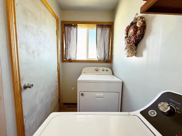 a living room with a large window
