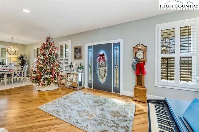 workspace with wooden floor and windows