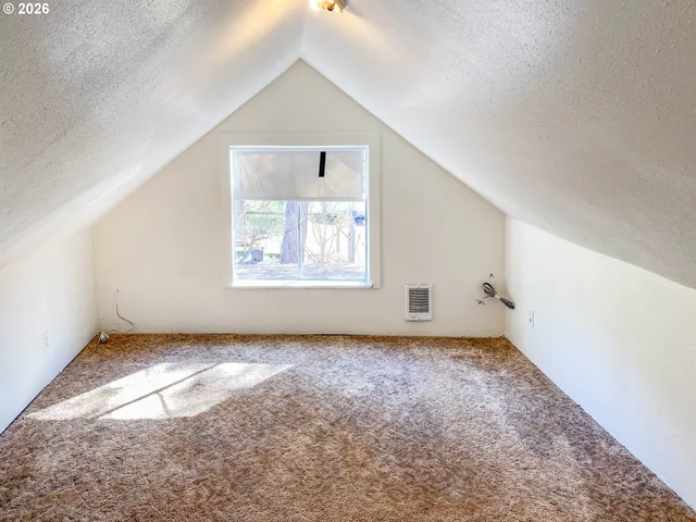 a view of street with small trees and plants