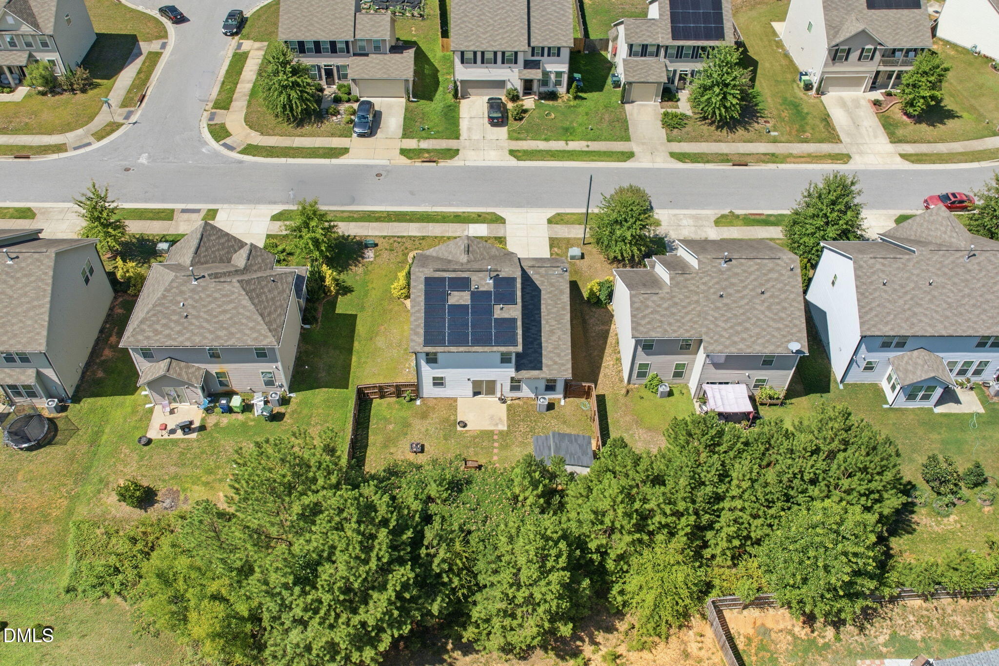 3325 Snowberry Drive Raleigh, NC 27610 - Photo 36 of 40 ariel view back yard : solar panels