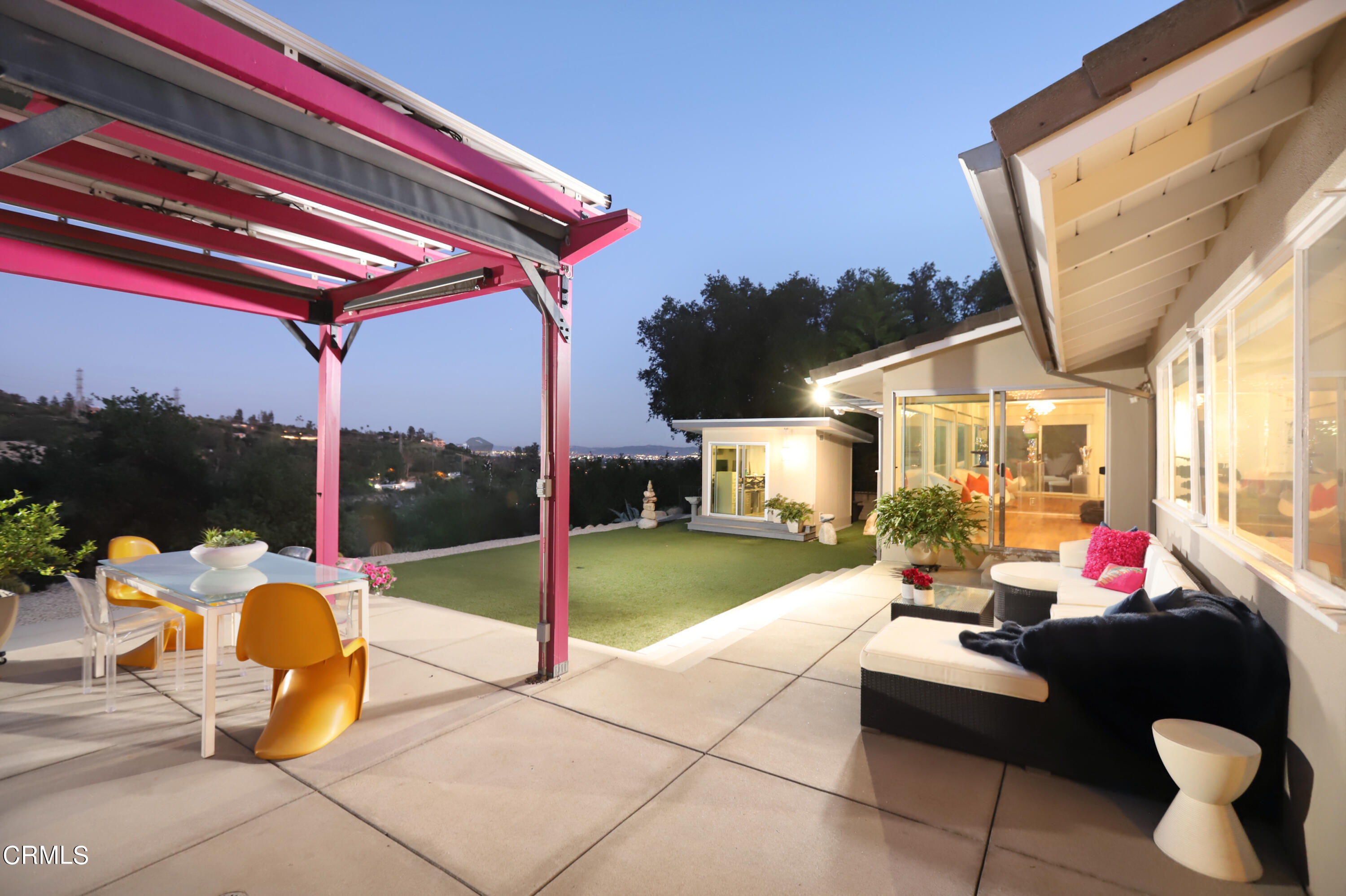 a outdoor space with furniture