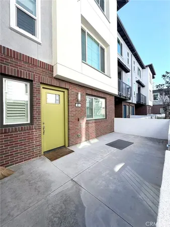 a view of an entrance of the building