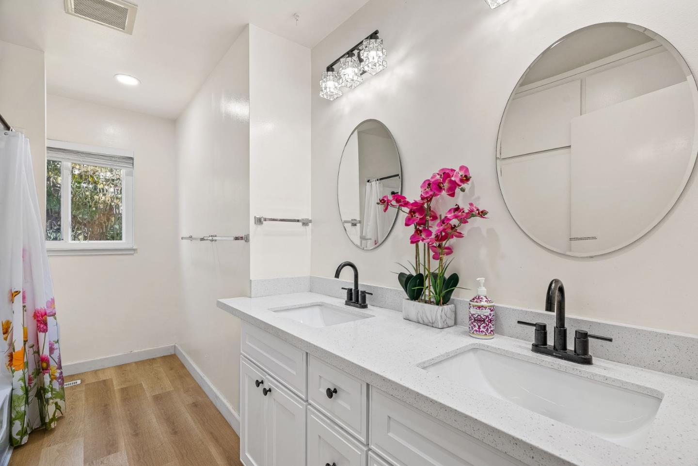 26372 Riverside Place Carmel, CA 93923 - Photo 11 of 35 a bathroom with a double vanity sink mirror and vanity