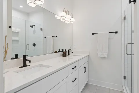 a bathroom with a shower