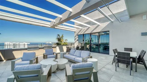 a outdoor living space with furniture