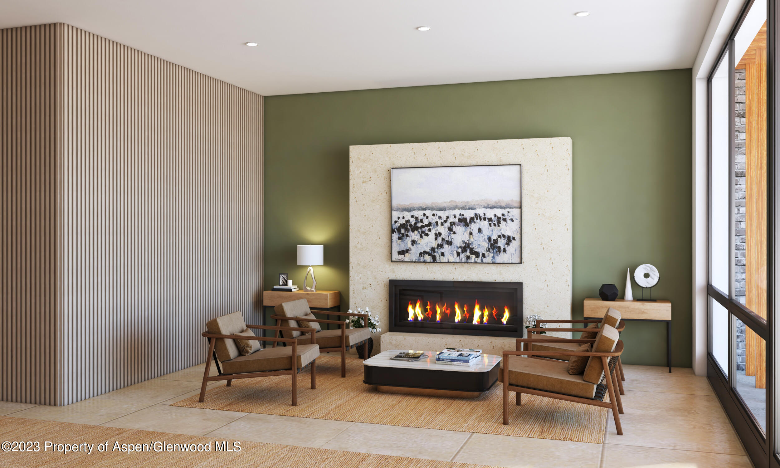 103 Willow Road, Unit 201 Basalt, CO 81621 - Photo 13 of 14 a living room with furniture a flat screen tv and a fireplace
