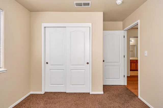 an empty room with a workbench