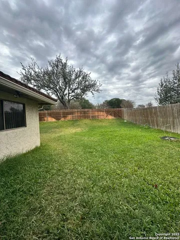 a view of a backyard