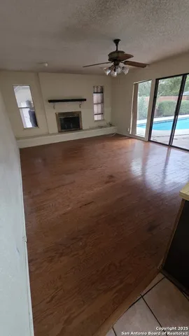 a view of a livingroom with a fireplace